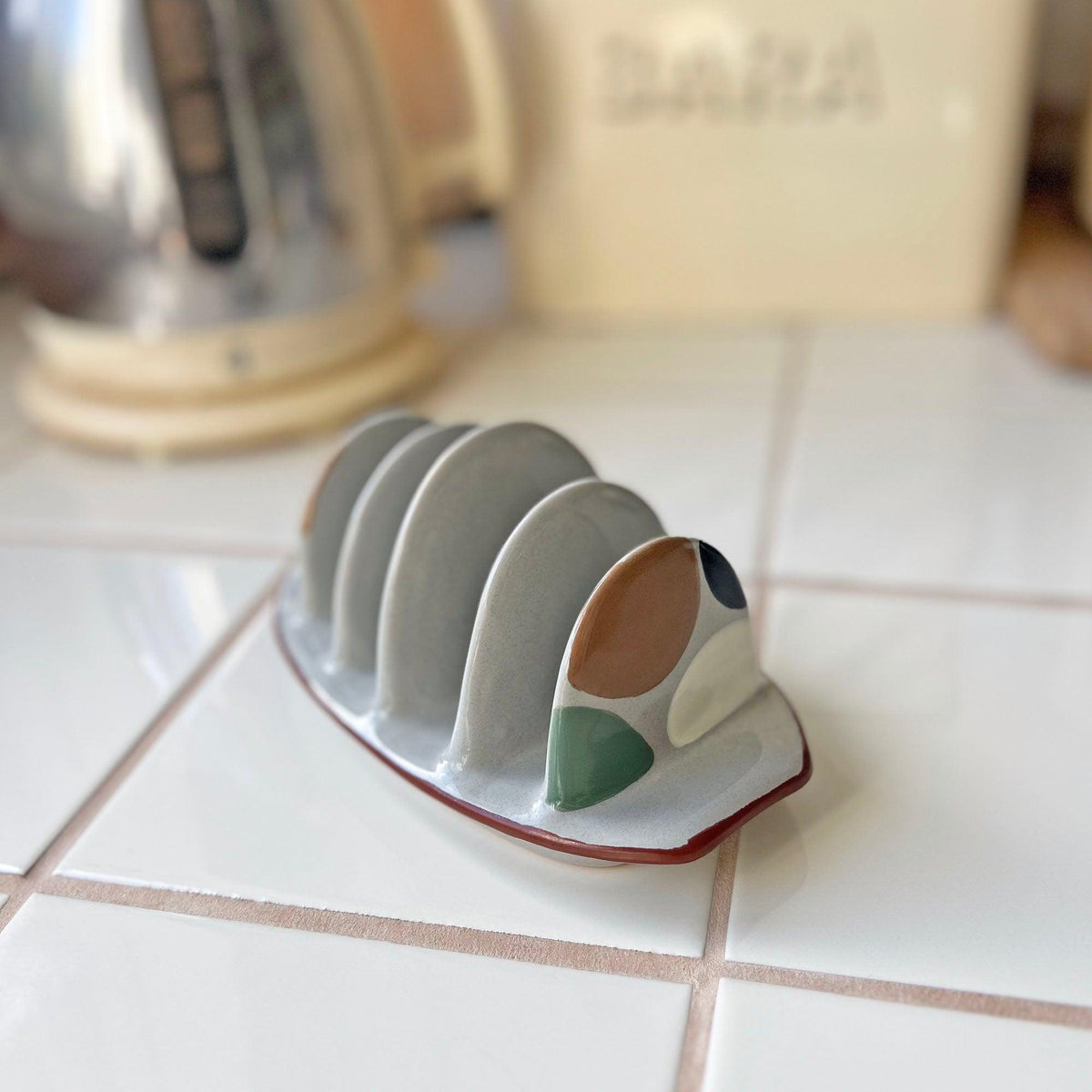 Toast Rack - Welsh Pottery - Melin Tregywnt - Mondo Spots - Stone (Preloved)