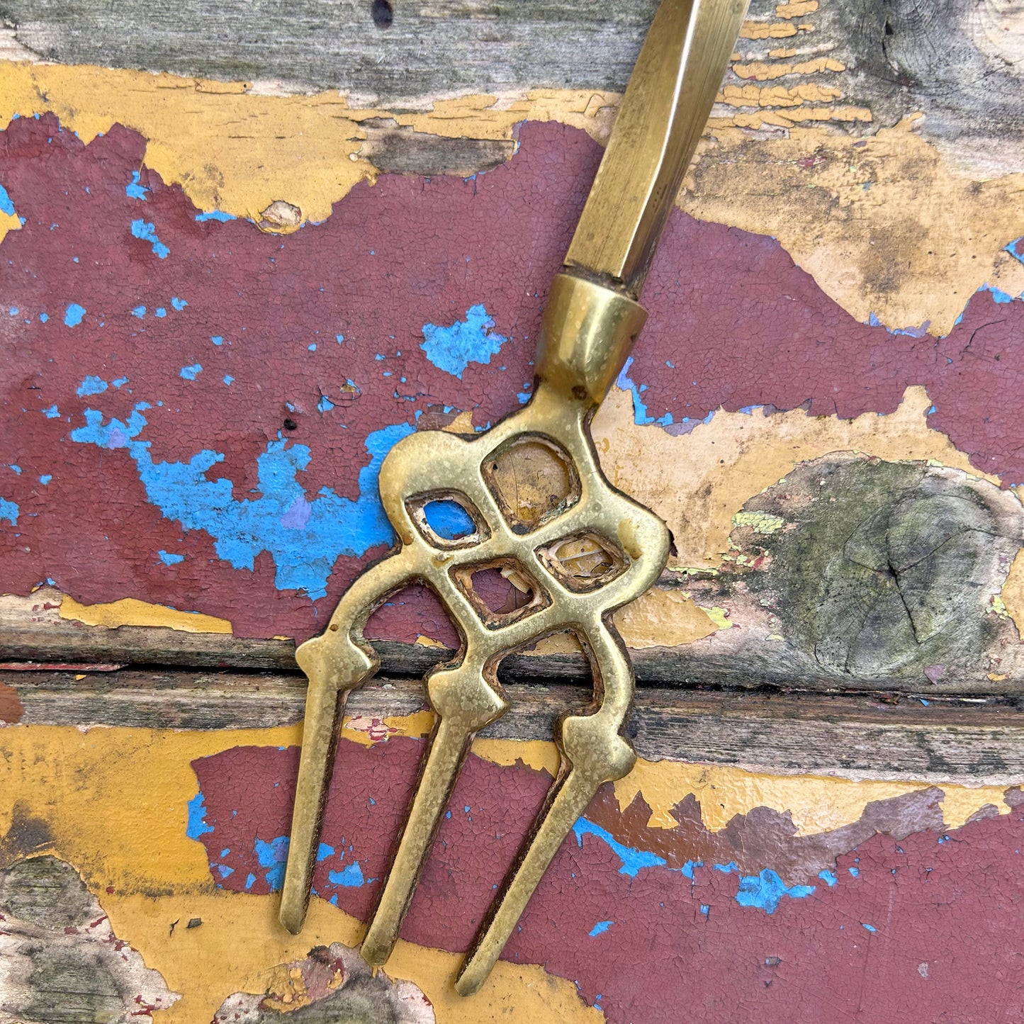 Toasting Fork - Vintage Brass - Spinning Wheel - Wales (Preloved)