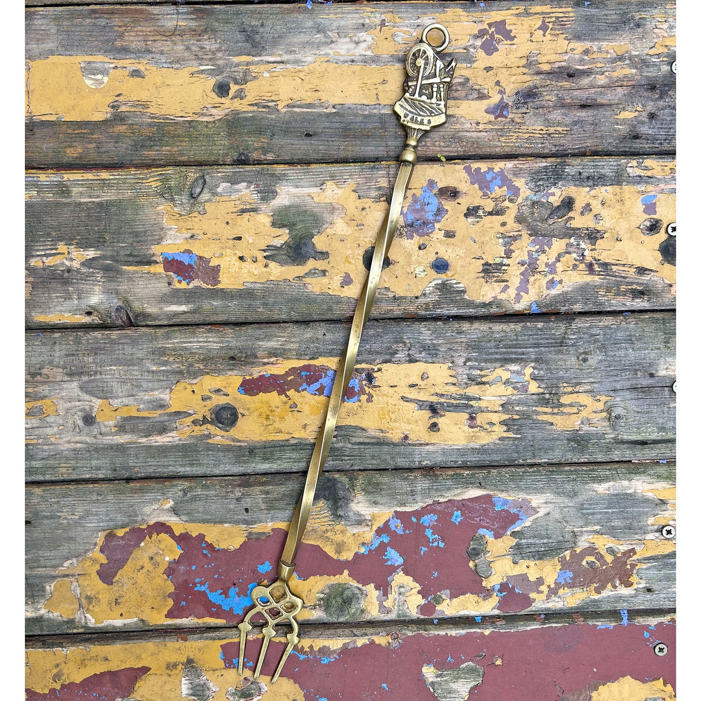 Toasting Fork - Vintage Brass - Spinning Wheel - Wales (Preloved)