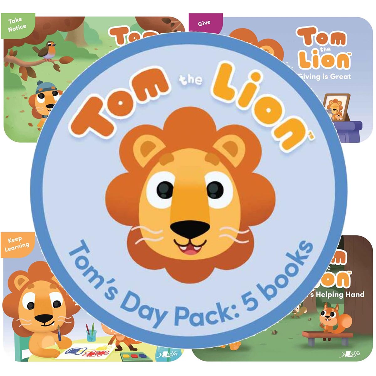 Tom y Llew: Dydd Tom - Y Gyfres Lawn Set - 5 Llyfr
