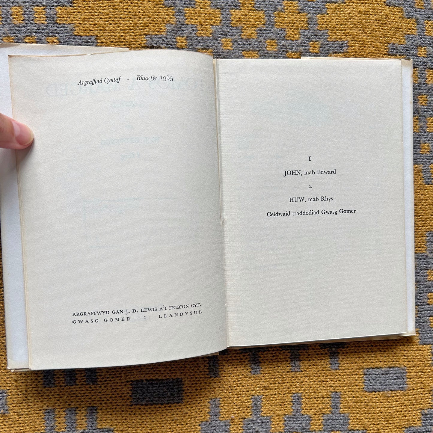 Tomos a Marged - W. J. Gruffydd - 1965 1st ed. (Preloved)