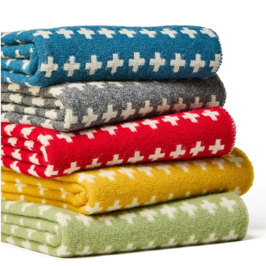 Throw / Blanket - New Wool - Tweedmill Cross - Red