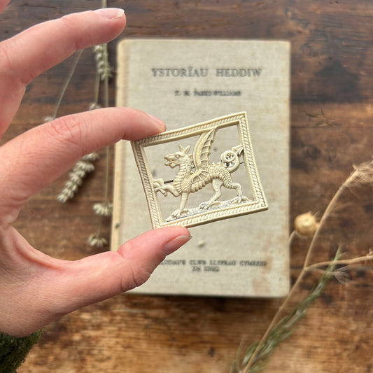 Vintage Brooch - Plastic / Celluloid - Welsh Dragon (Preloved)