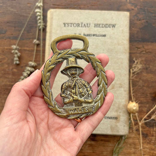 Vintage Horse Brass / Medallion - Welsh Lady - Wales (Preloved)