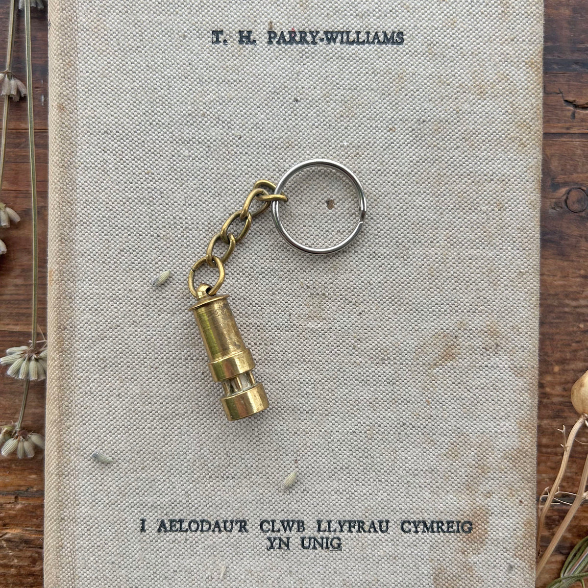 Vintage Keyring / Key Chain - Brass - Miner's Lamp (Preloved)