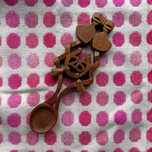Vintage Love Spoon - Hand Carved - 25th Anniversary (Preloved)