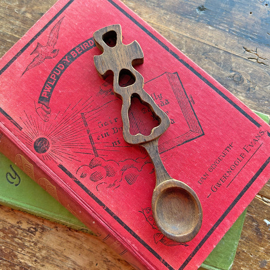 Vintage Love Spoon - Hand Carved - Cross & Bell (Preloved)