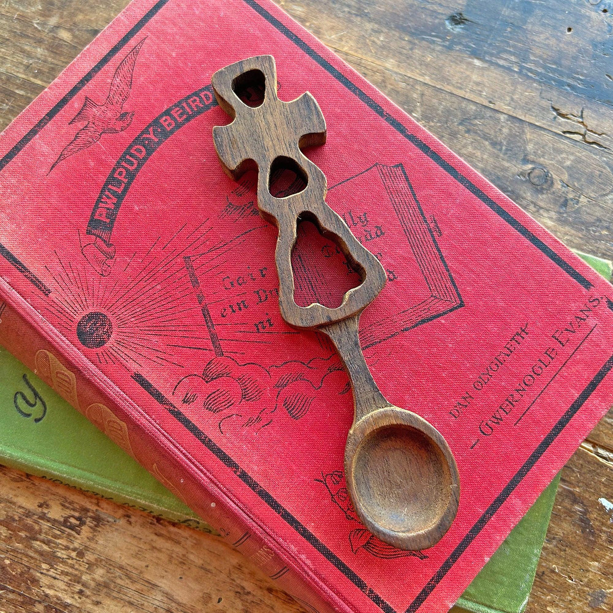 Vintage Love Spoon - Hand Carved - Cross & Bell (Preloved)