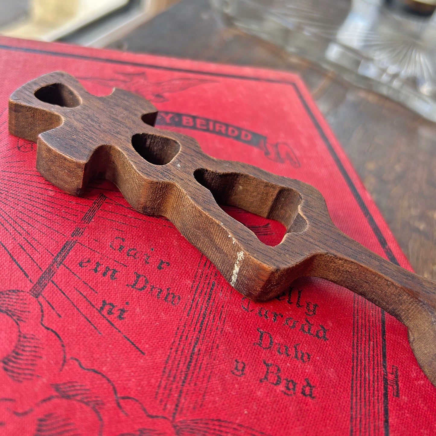 Vintage Love Spoon - Hand Carved - Cross & Bell (Preloved)