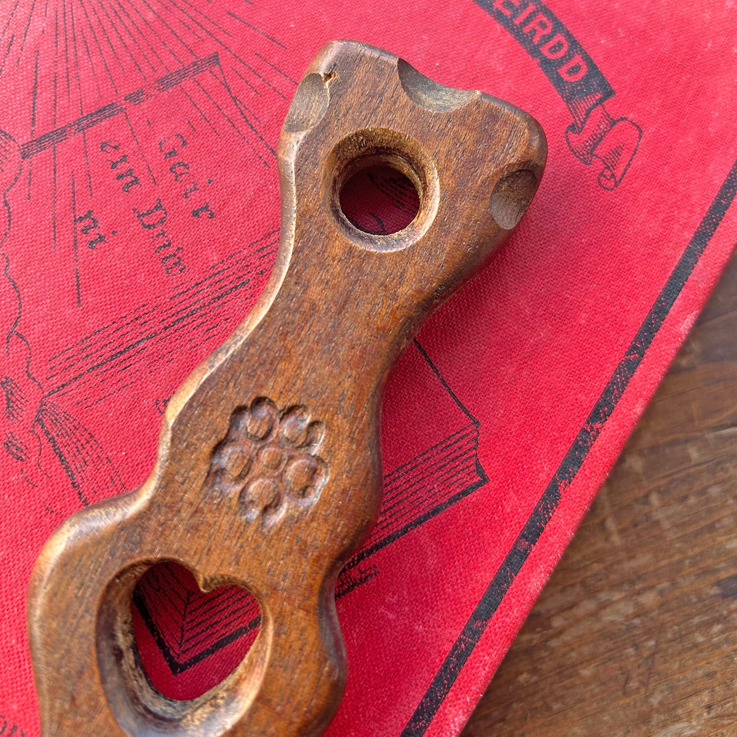 Vintage Love Spoon - Hand Carved - Flower & Heart (Preloved)