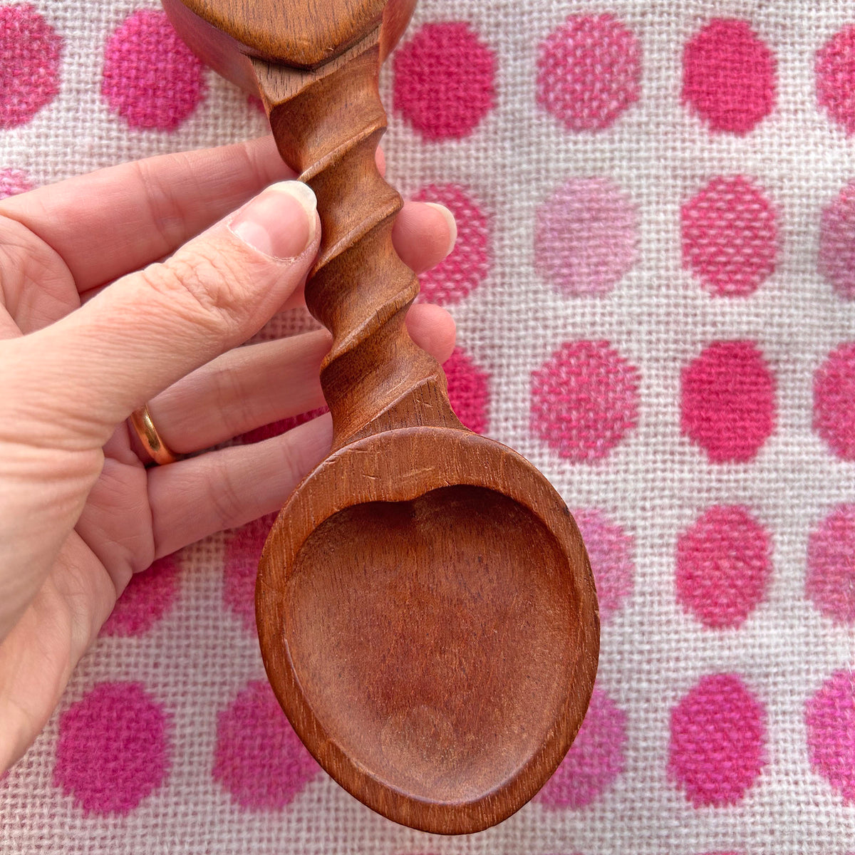 Vintage Lovespoon / Love Spoon - Hand Carved - Teddy Bear / Baby (Preloved)