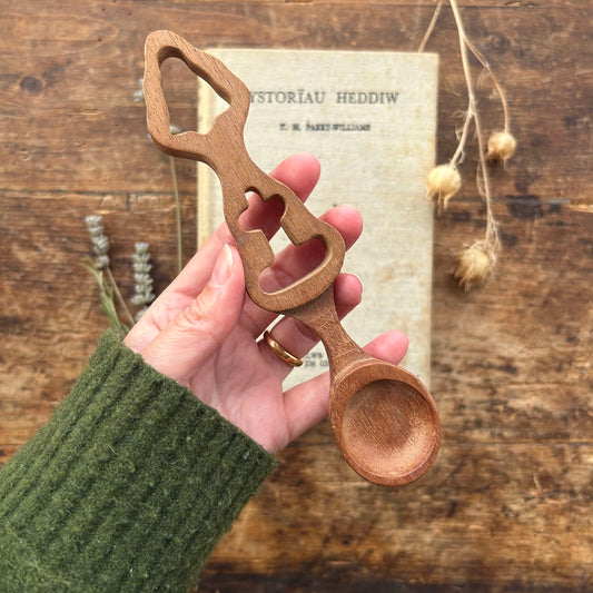 Vintage Lovespoon / Love Spoon - Hand Carved - Bell, Anchor (Preloved)