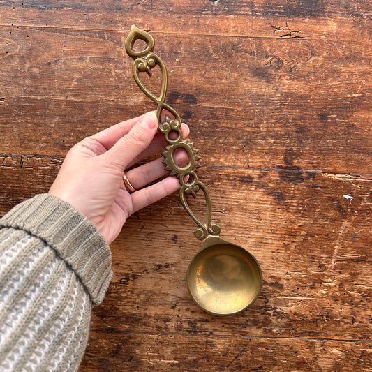 Vintage Welsh Love Spoon - Solid Brass (Preloved)