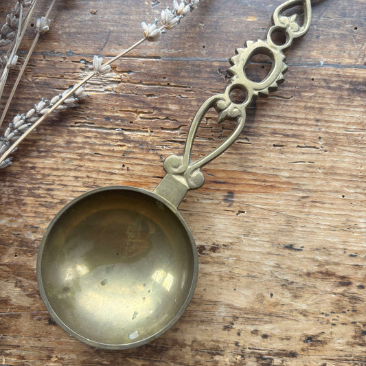 Vintage Welsh Love Spoon - Solid Brass - Large (Preloved)