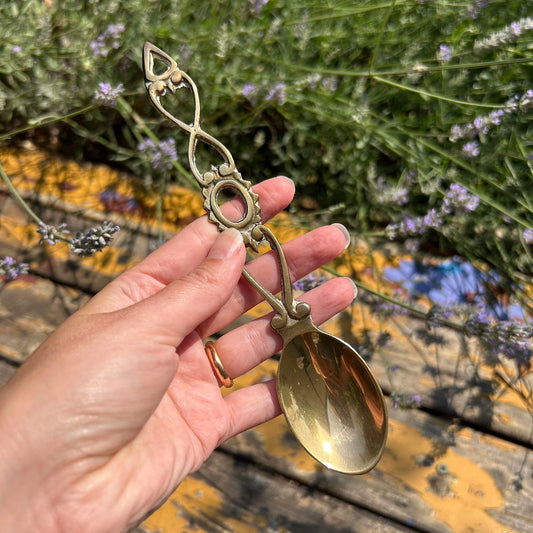 Vintage Welsh Love Spoon - Solid Brass - Small (Preloved)