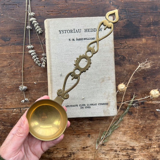 Vintage Welsh Lovespoon / Love Spoon - Solid Brass - Large (Preloved)