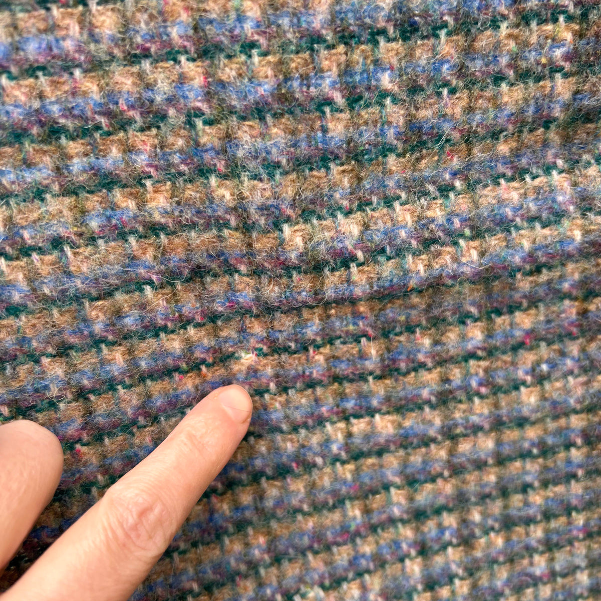 Vintage Welsh Throw / Blanket - 100% Wool - Blues (Preloved)