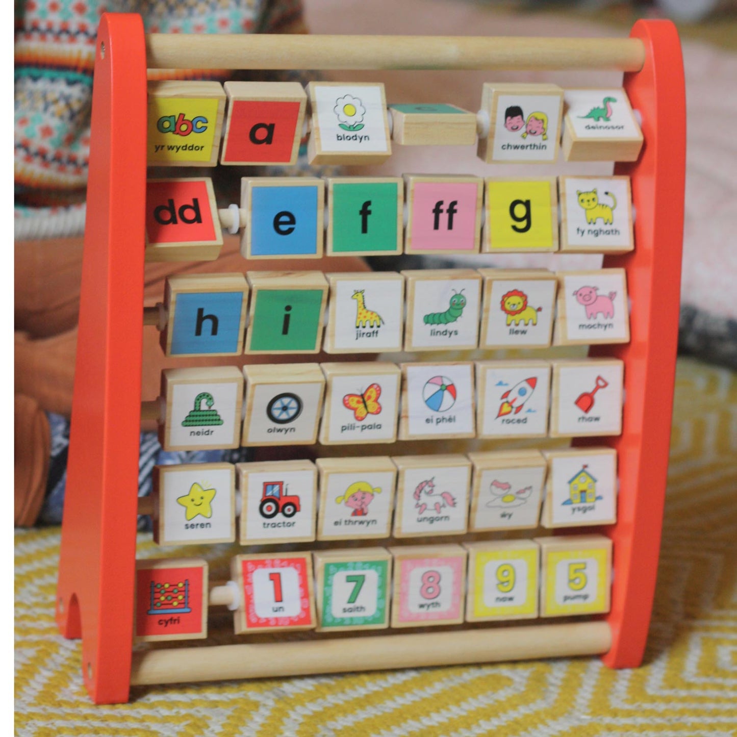 Abacus - Pren - Cymraeg - Y Wyddor & Rhifau / Alphabet & Numbers