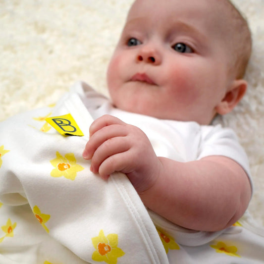 Baby Blanket - Organic Cotton – Daffodils - Personalised