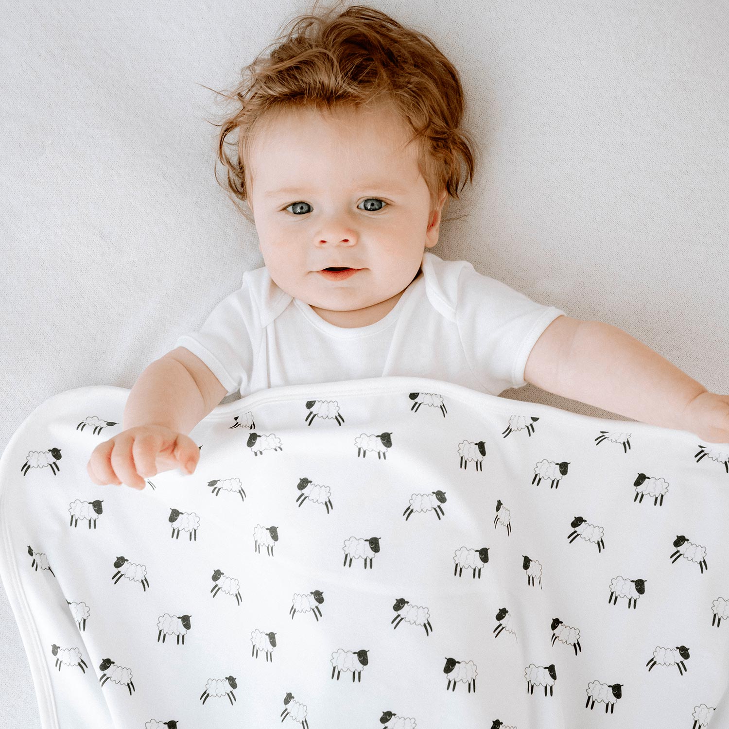 Baby Blanket Organic Cotton – Welsh Lamb Personalised Handmade