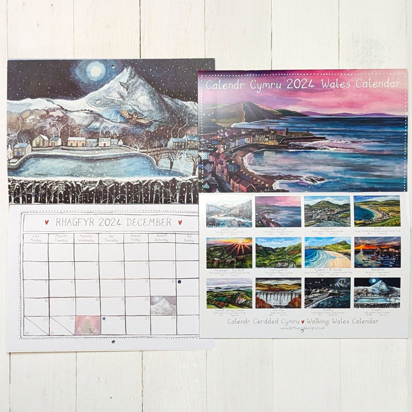 Calendar / Calendr - Walking Wales / Cymru - Landscape - 2024