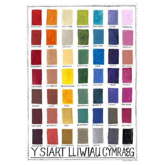 Poster / Print - Welsh Colour Chart - Siart Lliwiau Cymraeg - A3