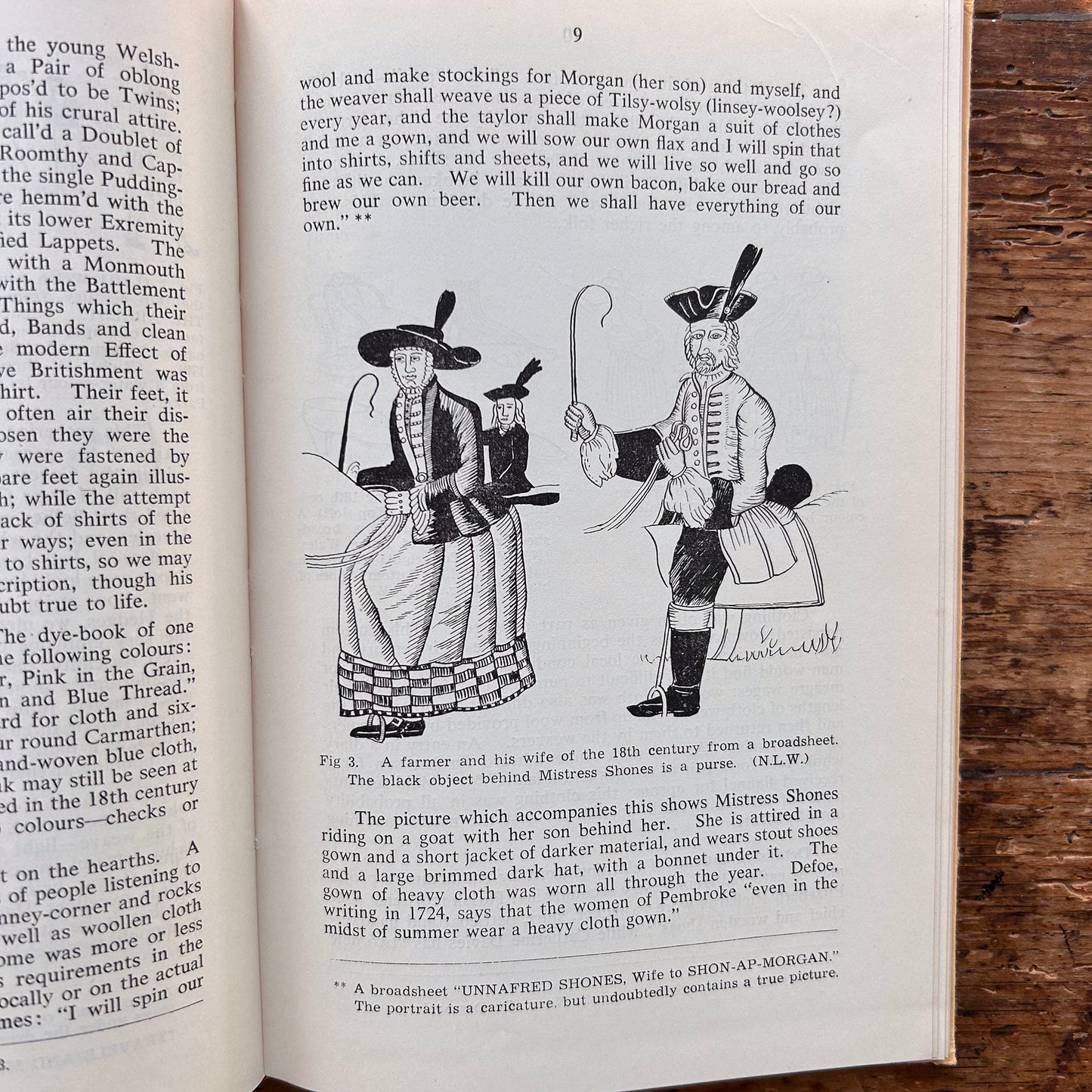 Welsh Costume - Lady and Men - Illustrated - Ken Etheridge 1958 (Preloved)