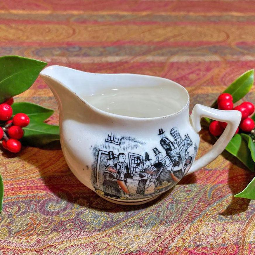 Milk Jug / Creamer - Welsh Costumes Market - Antique Victorian Souvenir (Preloved)