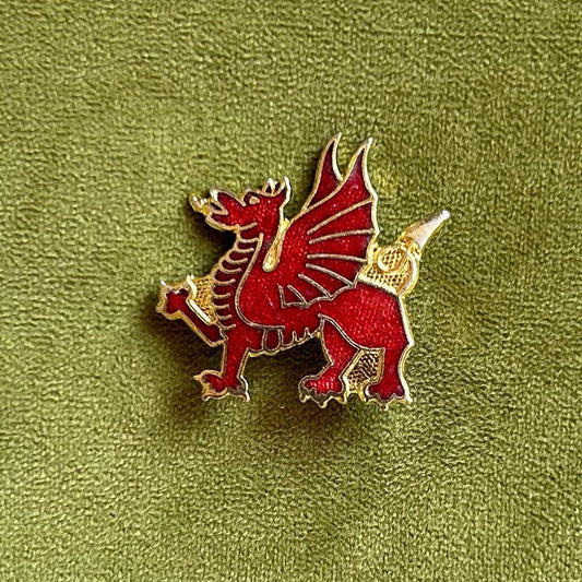 Pin Badge / Brooch - Enamel - Vintage - Welsh Dragon (Preloved)