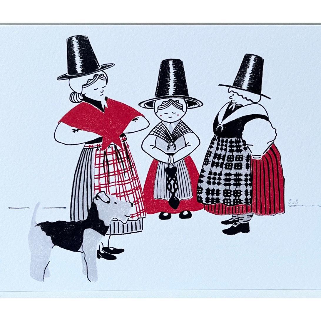 Cerdyn Cyfarch - Merched Cymreig a Daeargi Cymreig