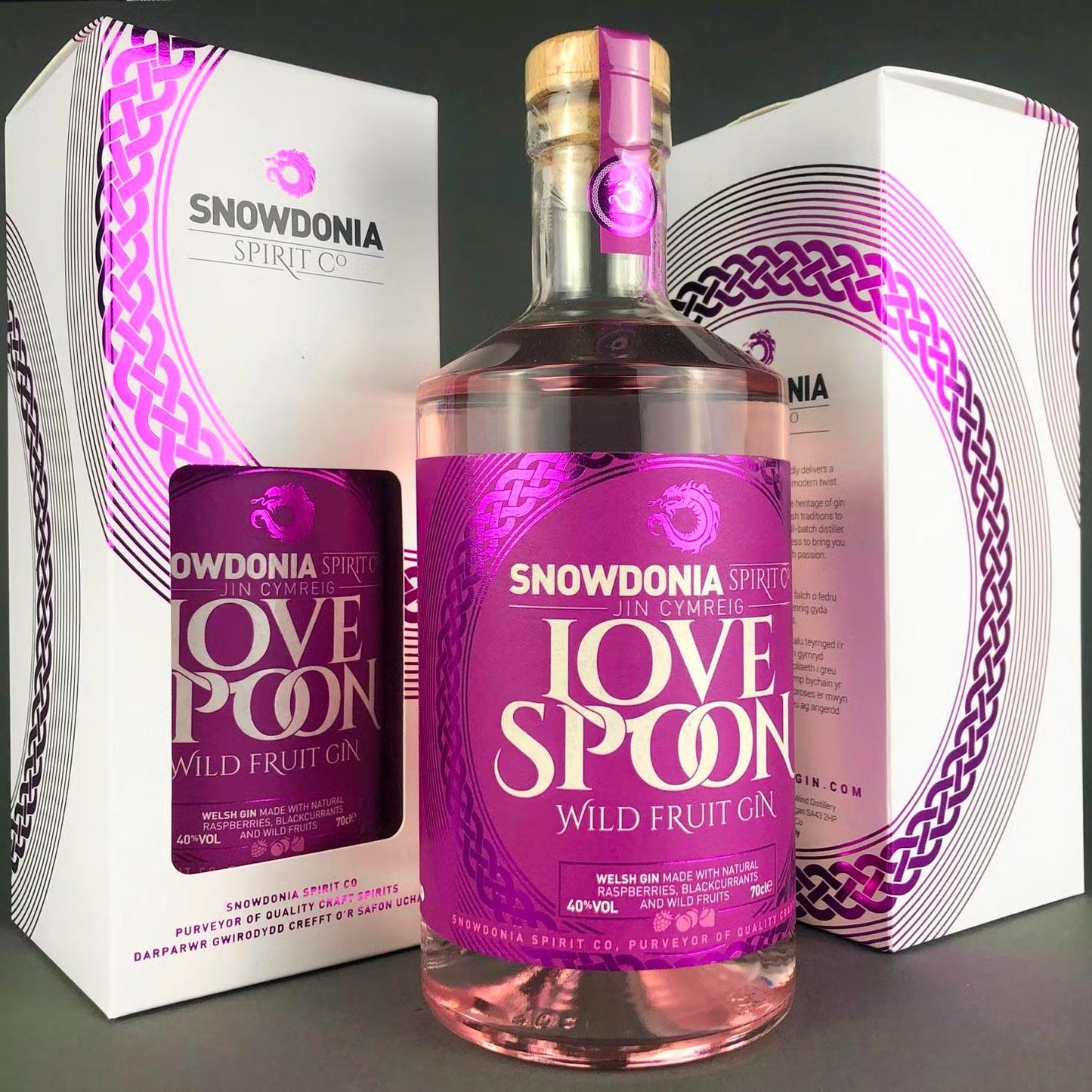 Welsh Gin - Love Spoon, Wild Fruit - Snowdonia Spirit Co - 70cl 40% VOL (UK postage included in price)