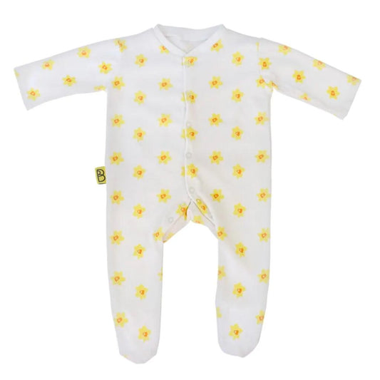 Baby Sleepsuit - Organic Cotton – Daffodils - Personalised