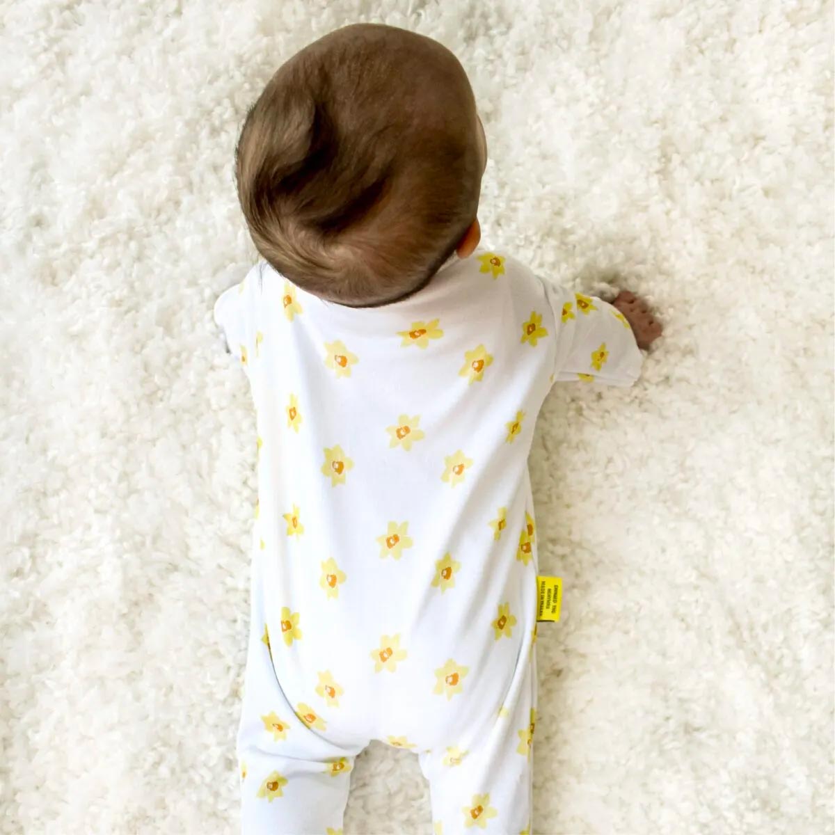 Baby Sleepsuit - Organic Cotton – Daffodils - Personalised