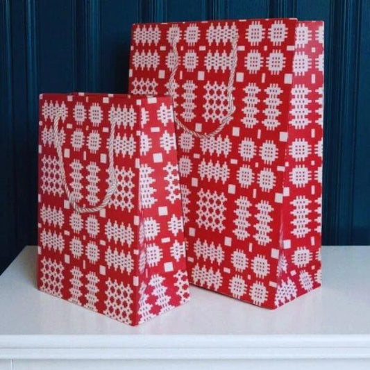 Gift Bag - Welsh Tapestry - Red & White