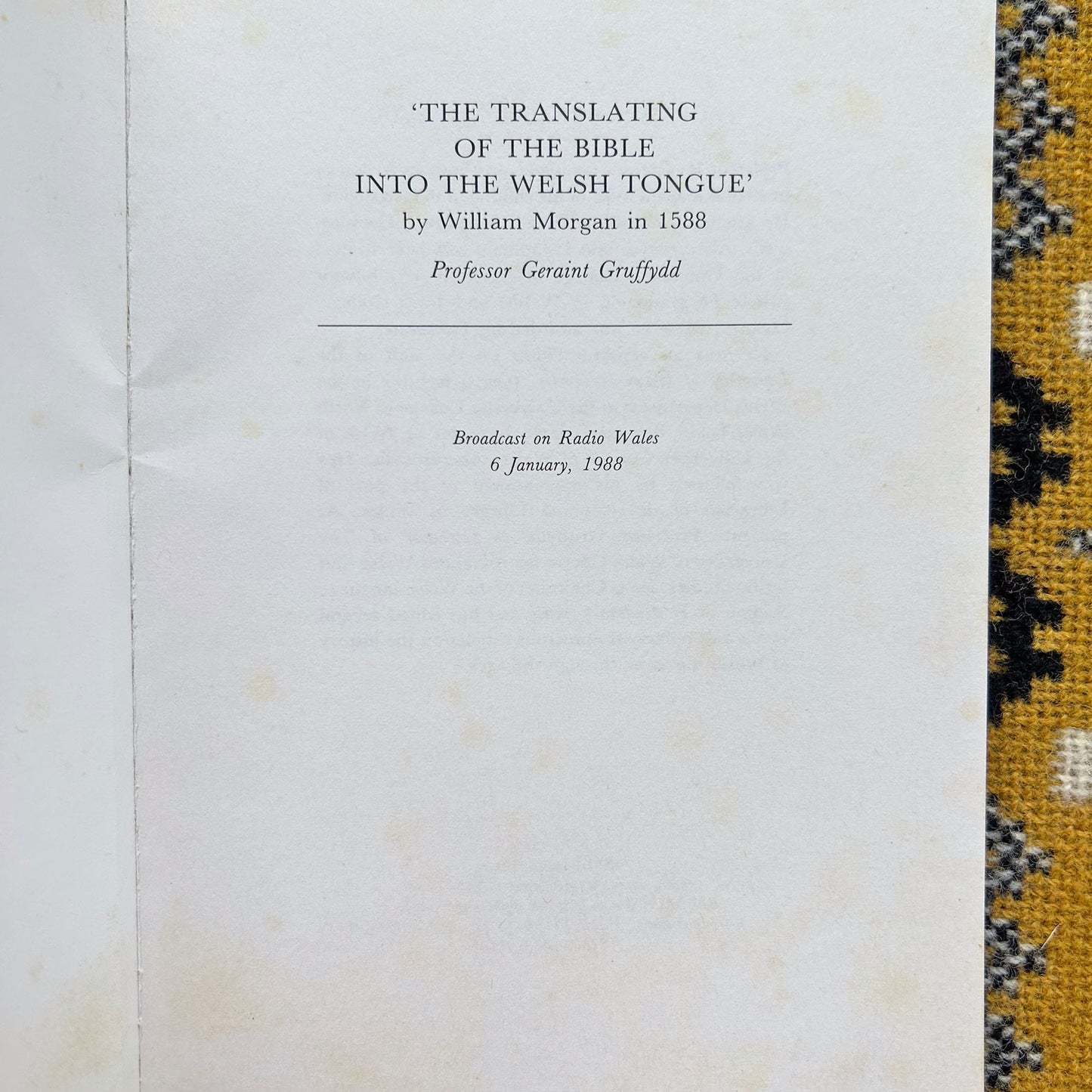 Y Beibl a droes i'w bobl draw / The Translating of the Bible into the Welsh Language (Preloved)