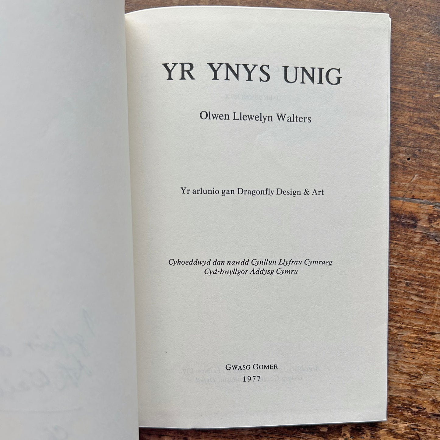 Yr Ynys Unig - Olwen Llywelyn Walters - Ghost Story - Signed (Preloved)