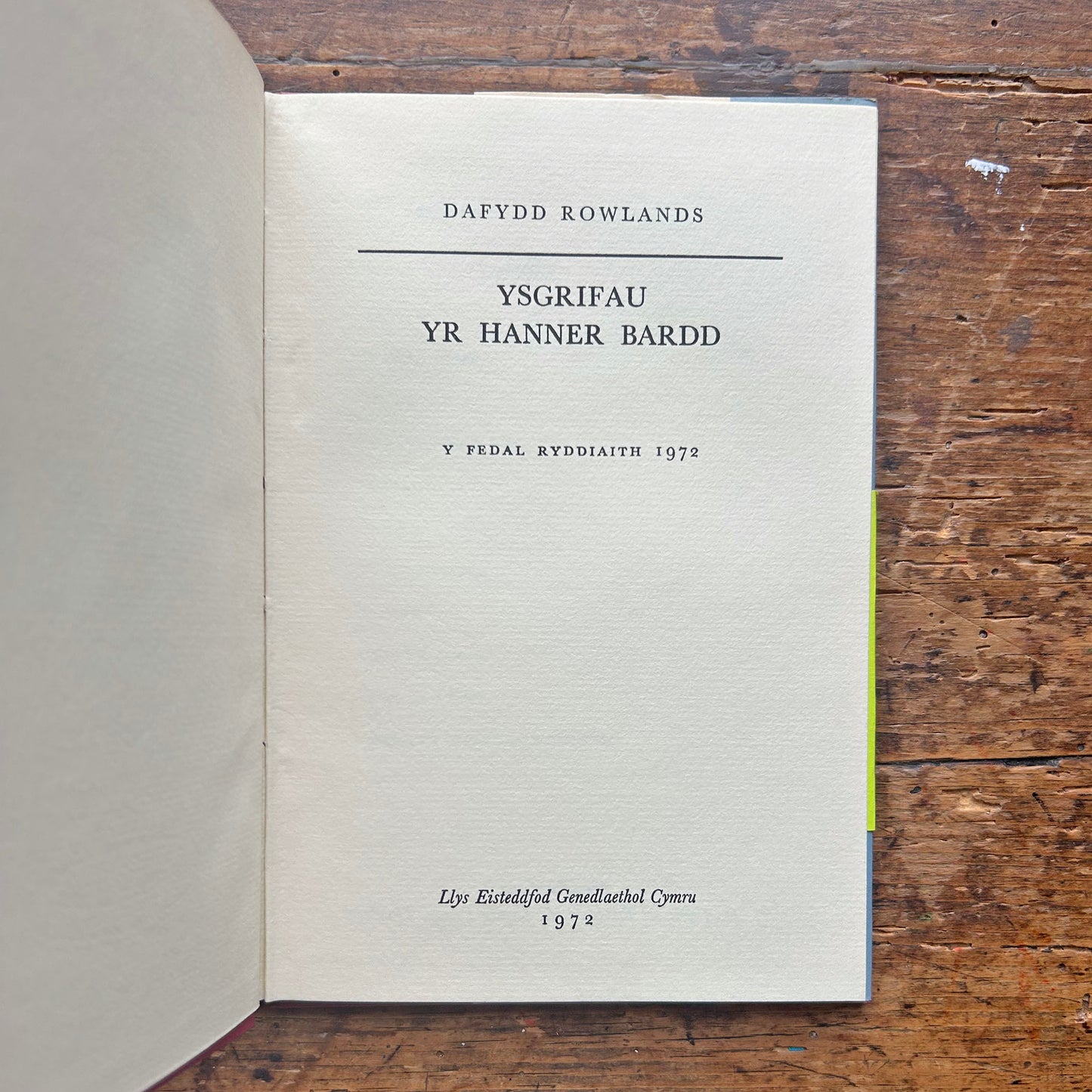 Ysgrifau Yr Hanner Bardd – Dafydd Rowlands - 1972 (Preloved)