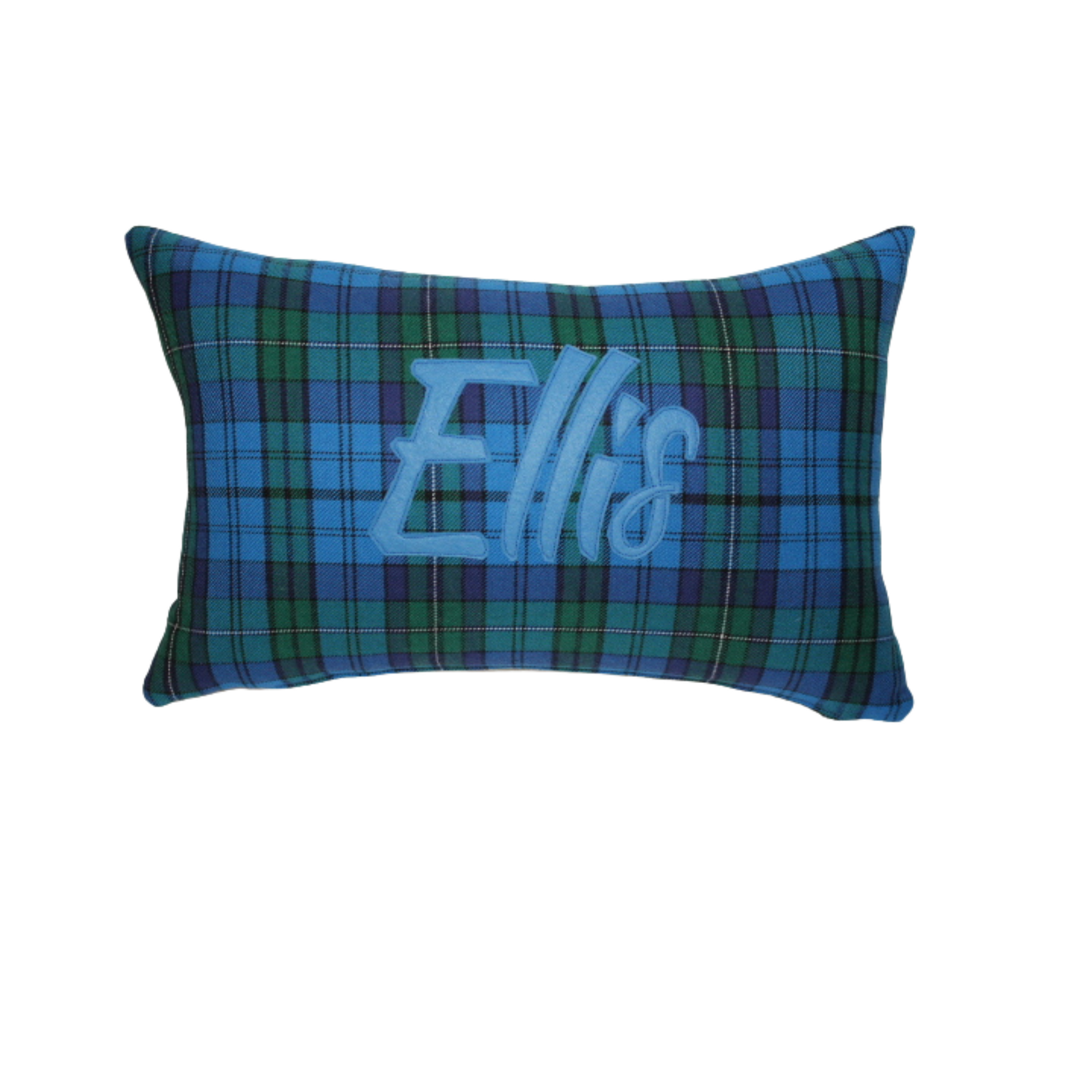 Cushion - Welsh Clan Tartan Wool - Your Surname - Personalised - Oblong