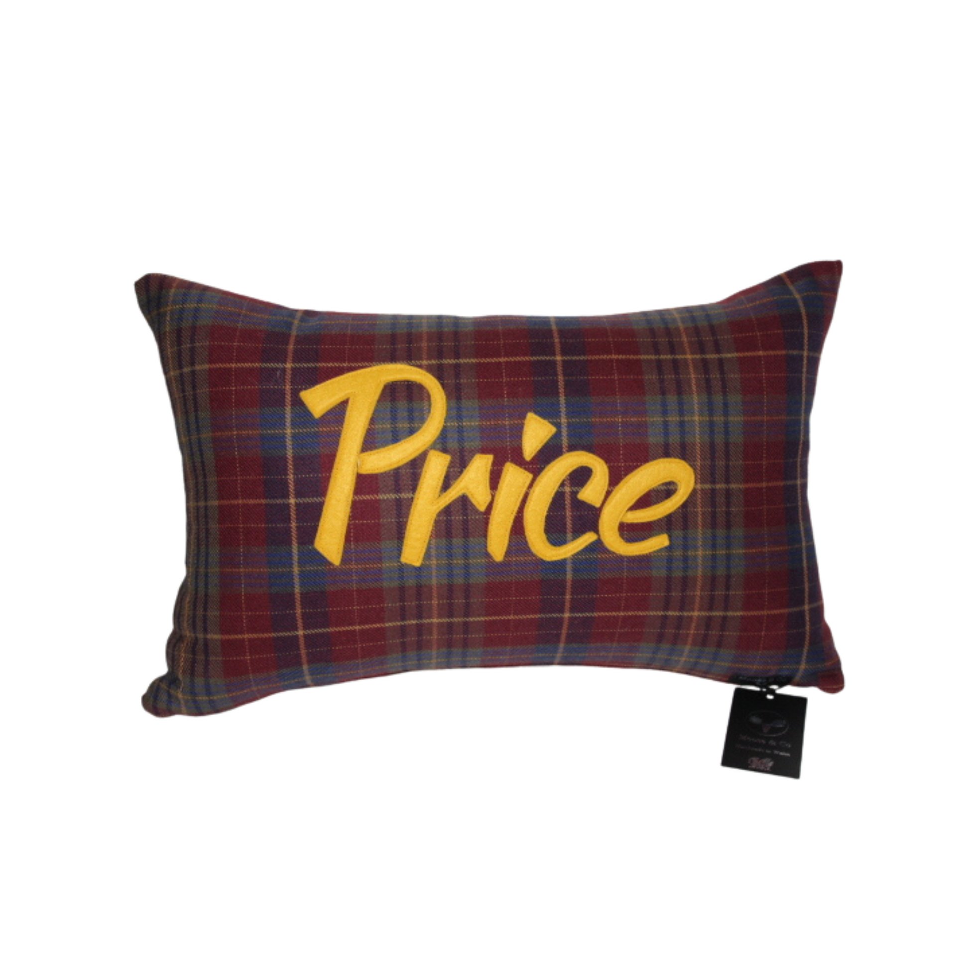 Cushion - Welsh Clan Tartan Wool - Your Surname - Personalised - Oblong