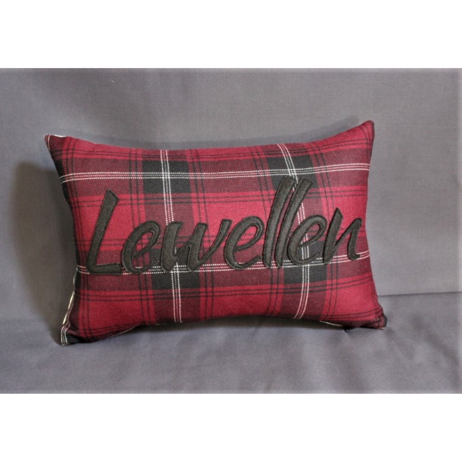 Cushion - Welsh Clan Tartan Wool - Your Surname - Personalised - Oblong