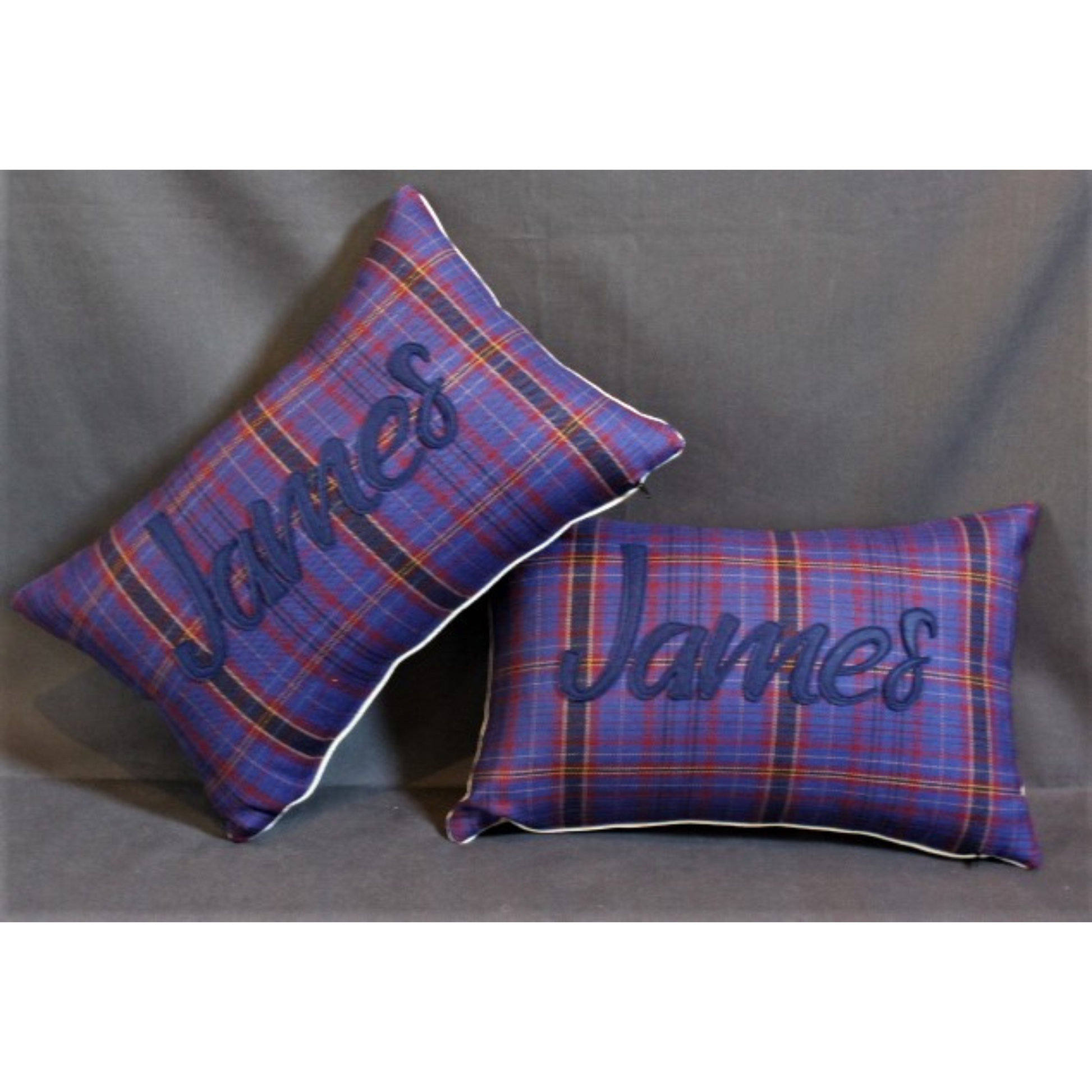 Cushion - Welsh Clan Tartan Wool - Your Surname - Personalised - Oblong