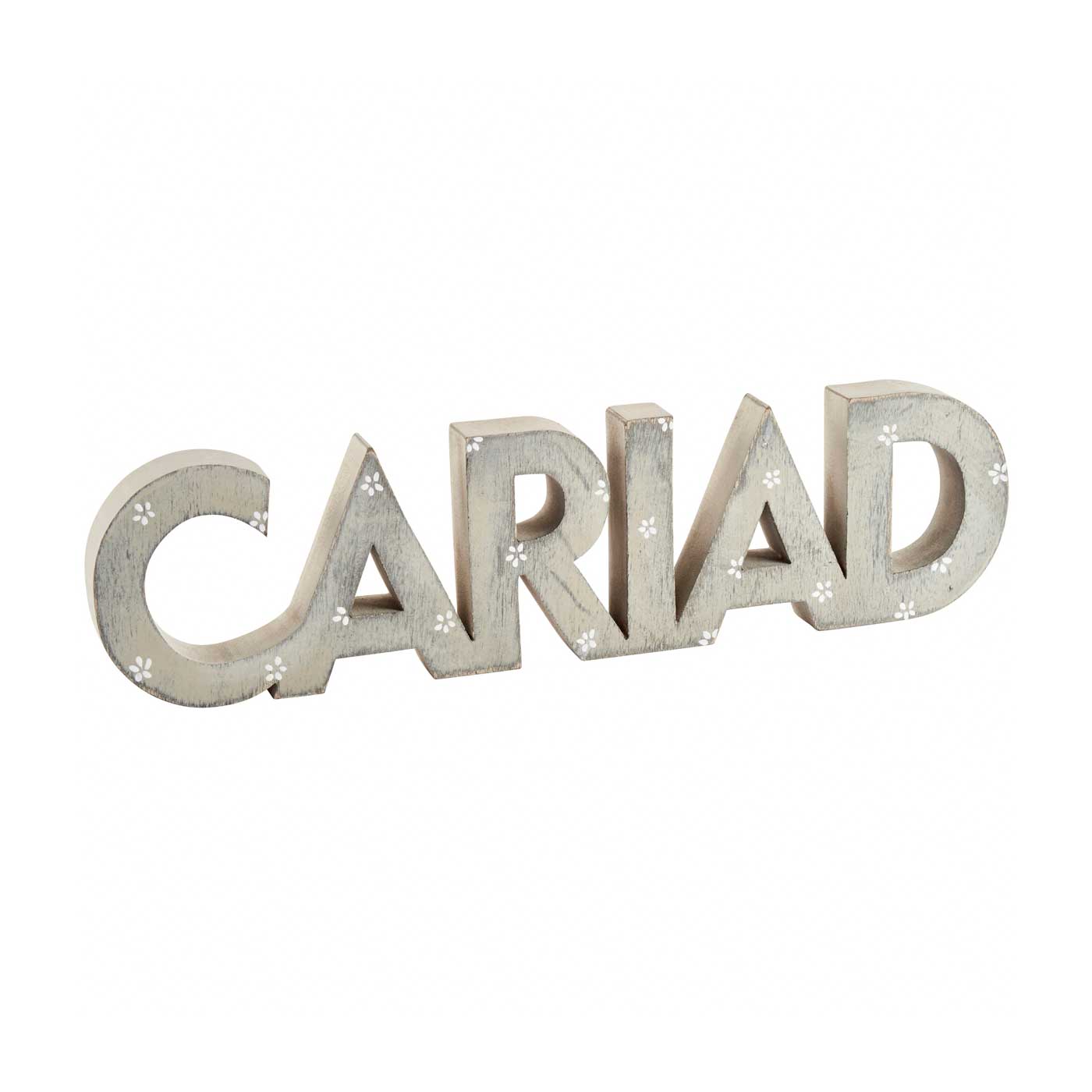 Decoration - Wooden Word - Cariad / Love / Sweetheart