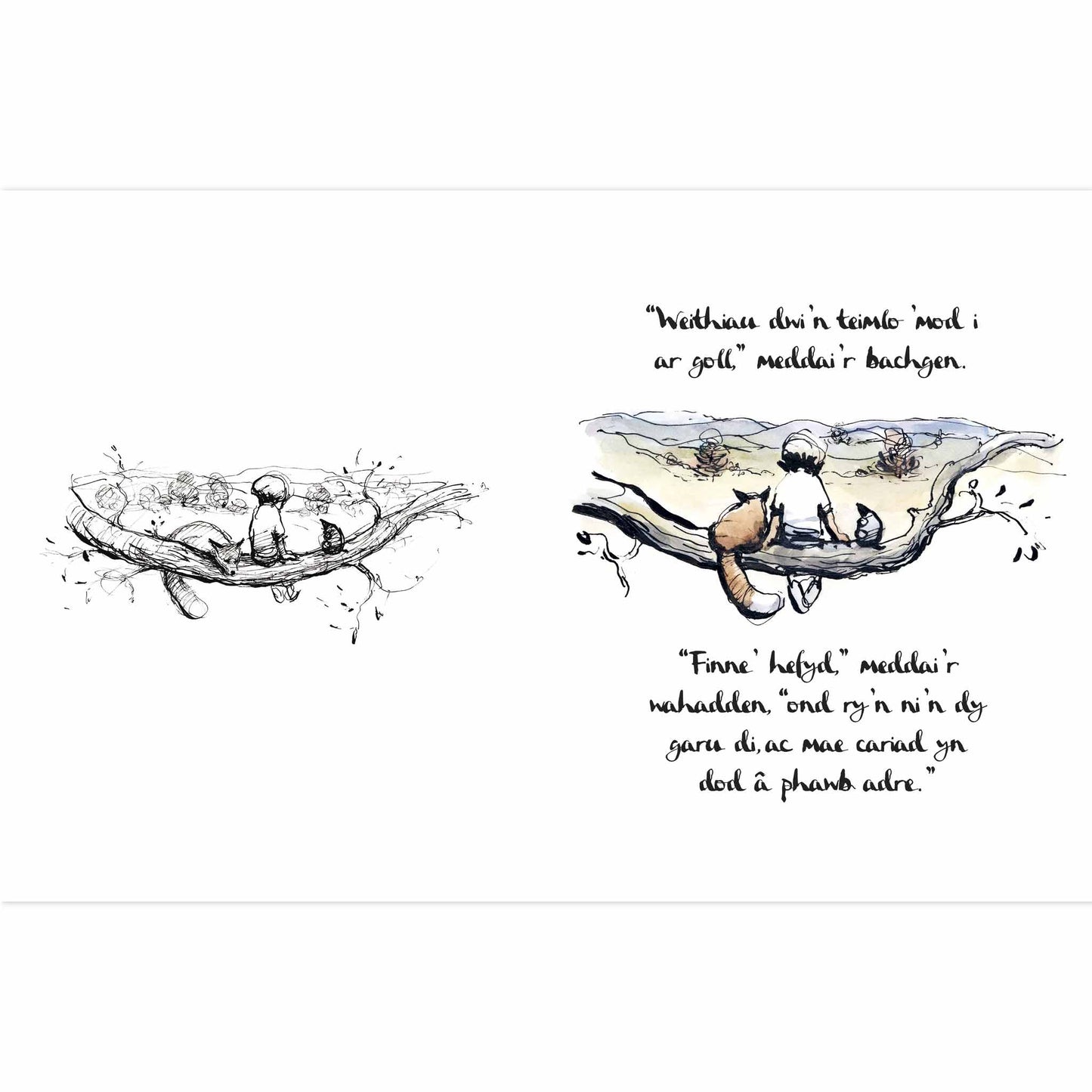 Y Bachgen, Y Wahadden, Y Llwynog a’r Ceffyl - Welsh Translation