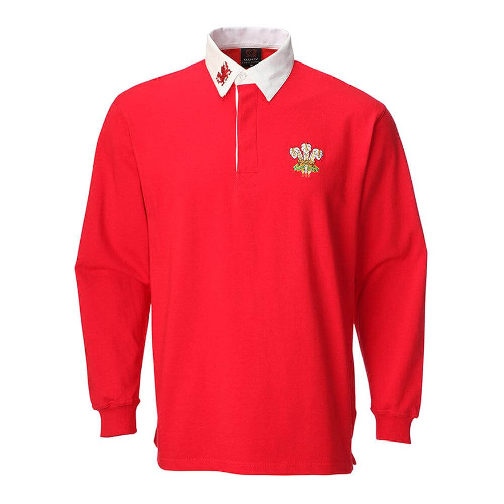 Welsh Rugby Shirt Top - Traditional Long Sleeve - Kids
