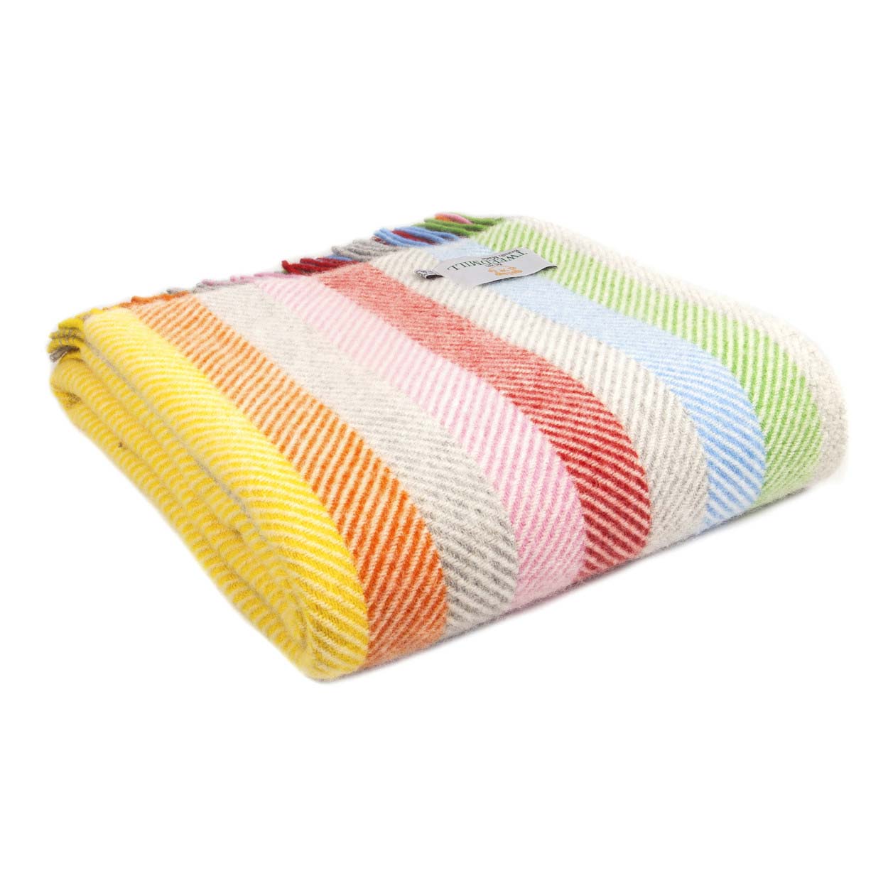 Throw / Blanket - New Wool - Rainbow Stripe Grey