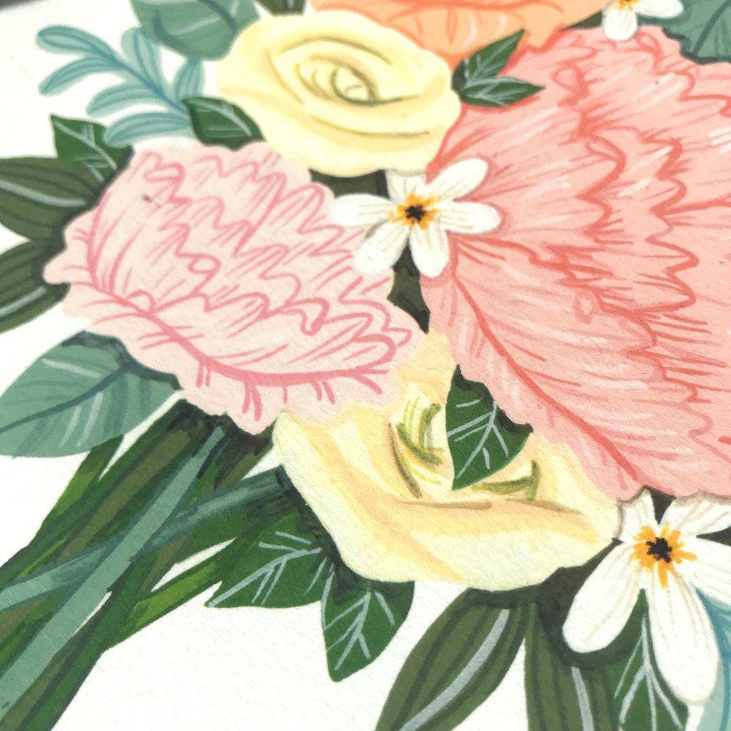 Print - Welsh - Flowers - Blodyn