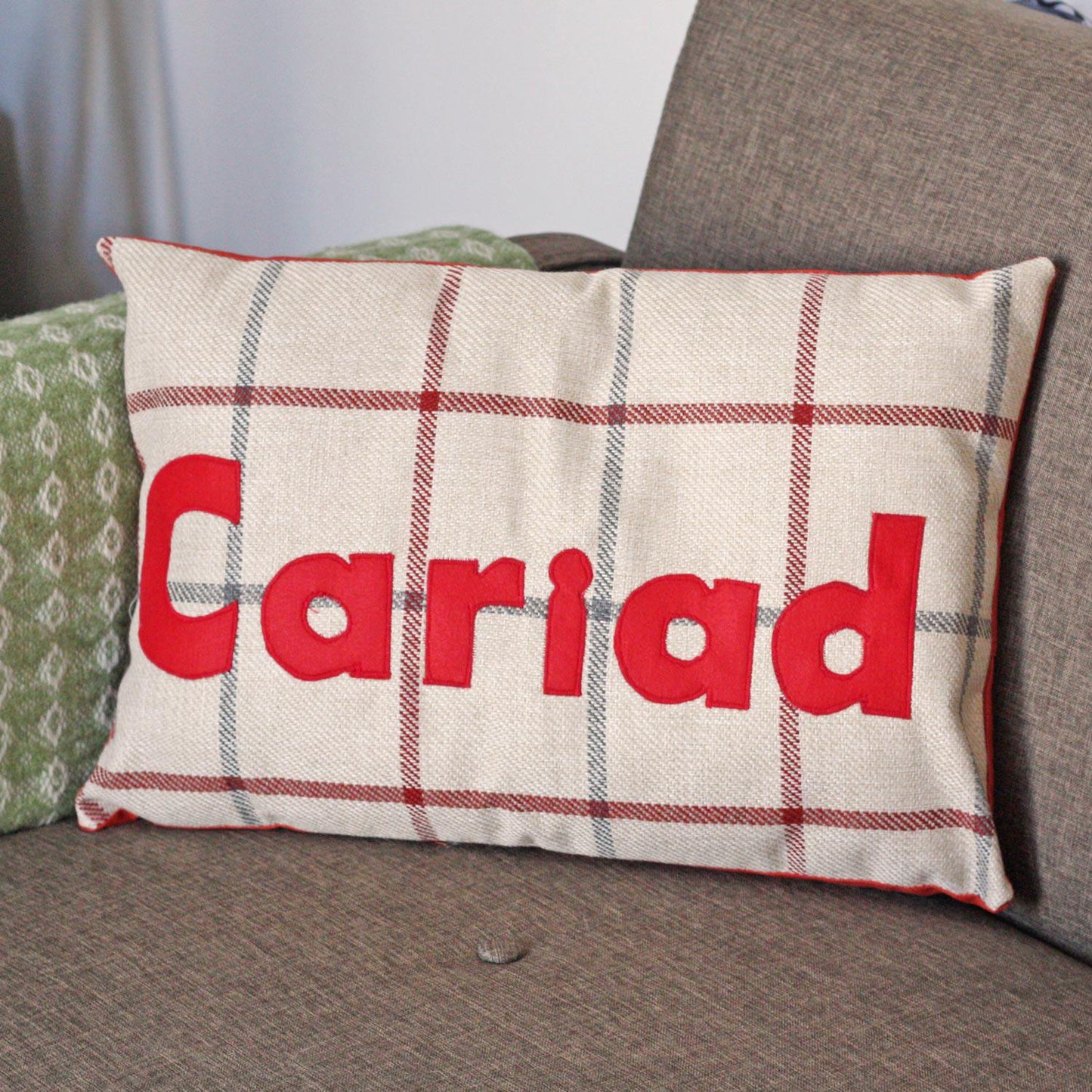 Cushion - Plaid - Cariad / Love