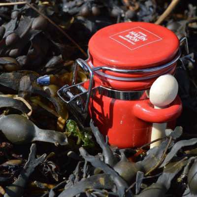 Halen Môn Salt - Mini Ceramic Clamp Top Canister Jar - Chilli & Garlic - Red