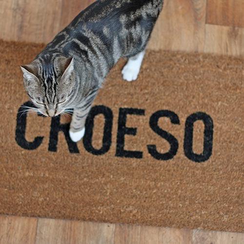 Door Mat - Welsh Language - Croeso - Welcome