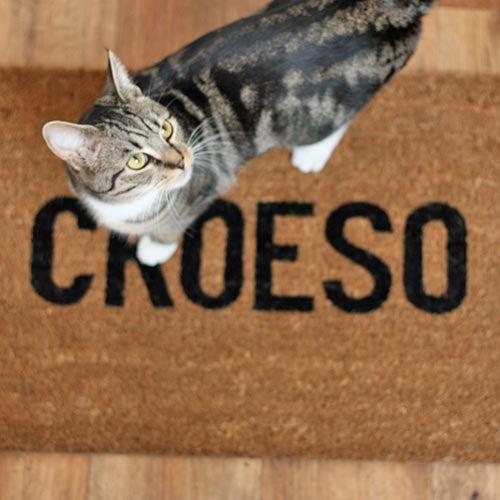 Door Mat - Welsh Language - Croeso - Welcome